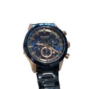 Curren M-8355 Men’s Blue & Rose Gold Chronograph Style Quartz Watch – New